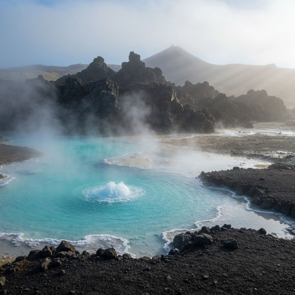 Serene landscape at sunrise with warm golden light